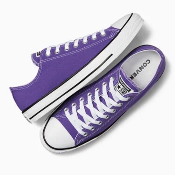 Converse Chuck Taylor Electric Purple Low-Top Sneakers - Picture 2 of 10